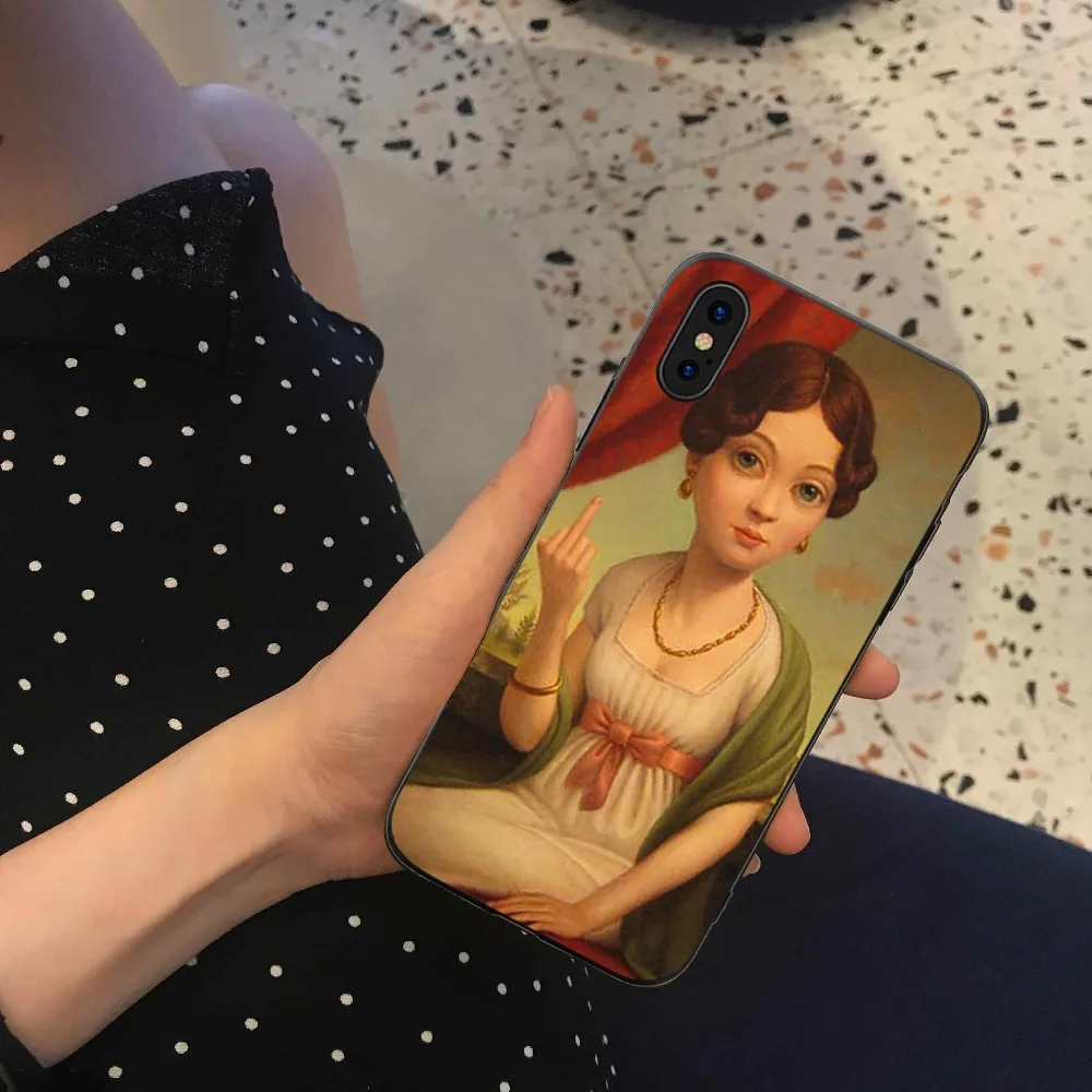 Средний f смешные случаи телефона чехол для iphone X XR XS MAX 6 6s 7 8 плюс ТПУ покрытие