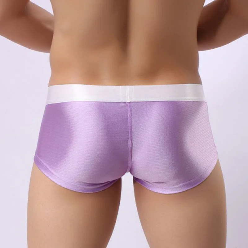 

Men's Bulge Pouch Boxer Trunks Smooth U Convex Sexy Low-rise Underwear Shorts Underpants Solid Bottoms Cueca Male Undearwear