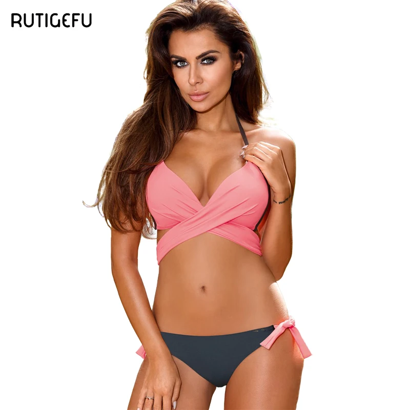 Rutigefu 2017 сексуальное бикини Для женщин Плавание костюм Push Up Купальники для