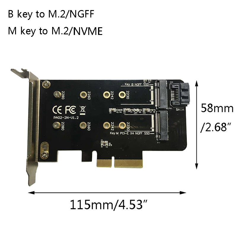 Zomy черный B чтобы M.2 NGFF SATA SSD PCIE M ключ к NVME адаптер Контроллер конвертер Поддержка