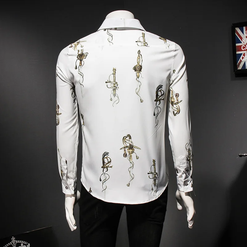 2018 Новое поступление Стильная мужская рубашка с длинным рукавом модная
