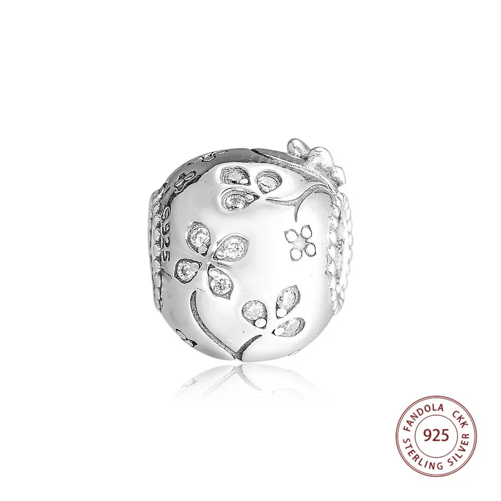 Стерлингового серебра 925 Игристые очарование черепа Бусы Подходит браслет Pandora Серебряный Шарм серебро 925 ювелирных изделий для Для женщин