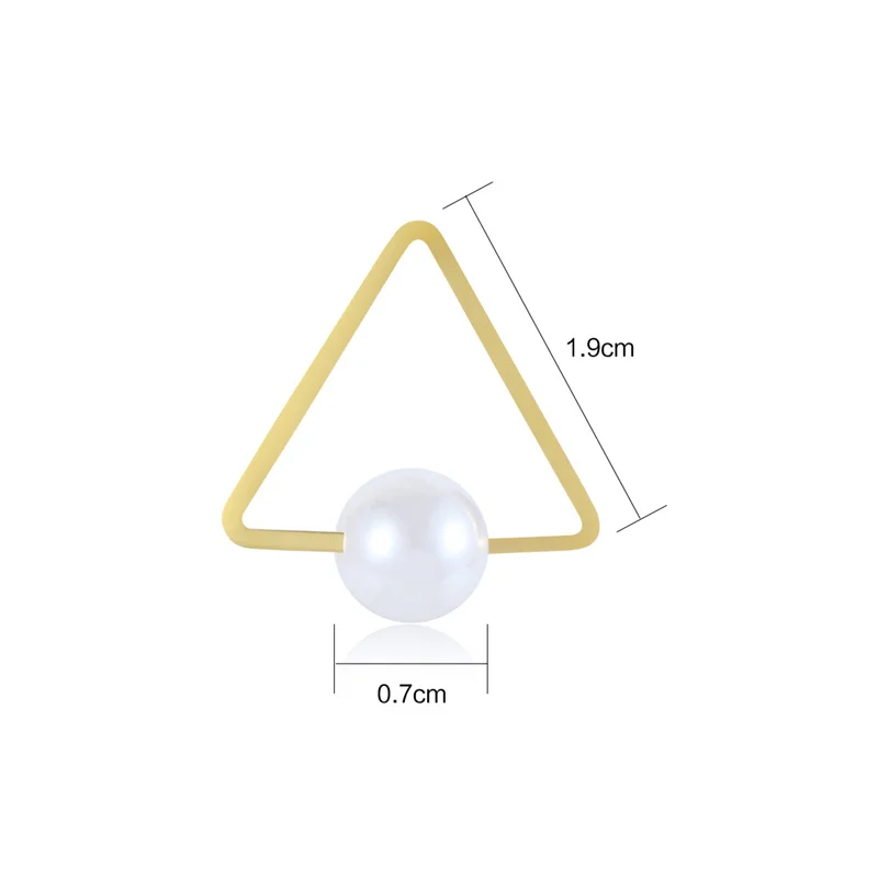 

2020 New Design Stainless Steel Jewelry Elegant Triangle Stud Earrings Women Girls Simulated Pearl Fashion Earrings Brincos