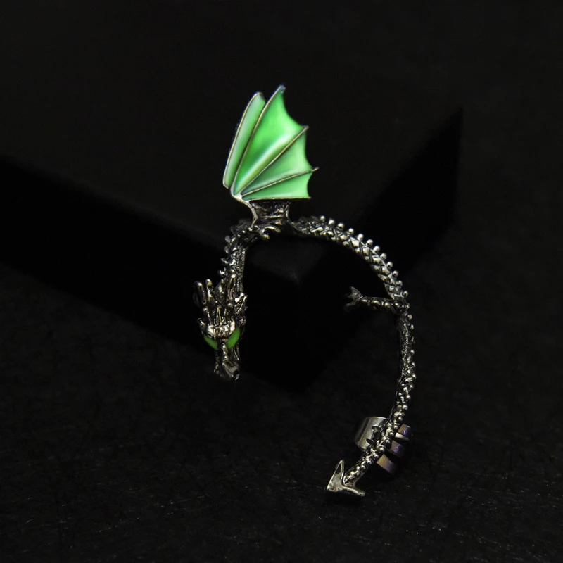 Серьги пусеты с драконом светится в темноте|dragon ear cuff|stud earringsearrings women |