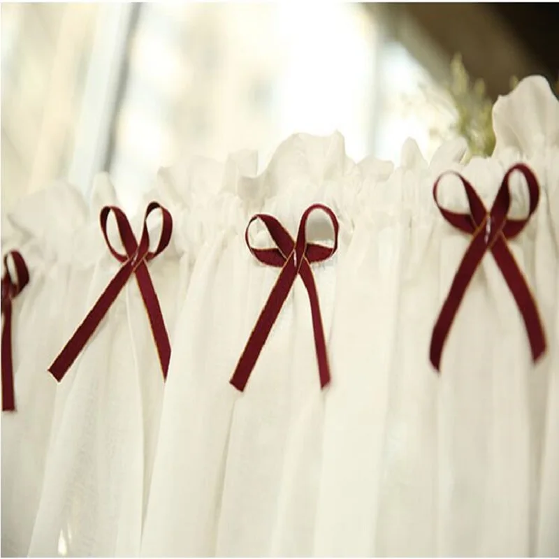 Кофе короткие Шторы в деревенском стиле хлопок Кухня стержень карман готовой