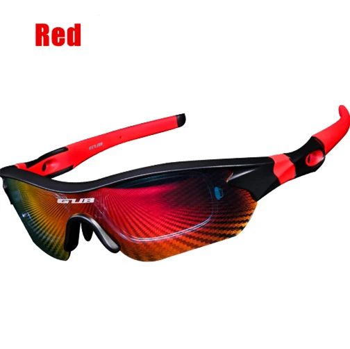 red GUB 5300 поляризованные велосипедные очки с 3 линзами защита UV400 3 цвета светящиеся красочные солнцезащитные очки для вождения - Цвет: red