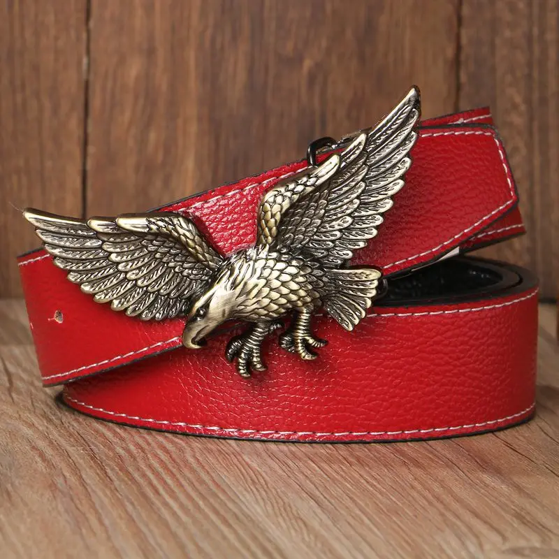 Ретро ремень высокого качества мужской модный стиль модель орла пластина пряжка