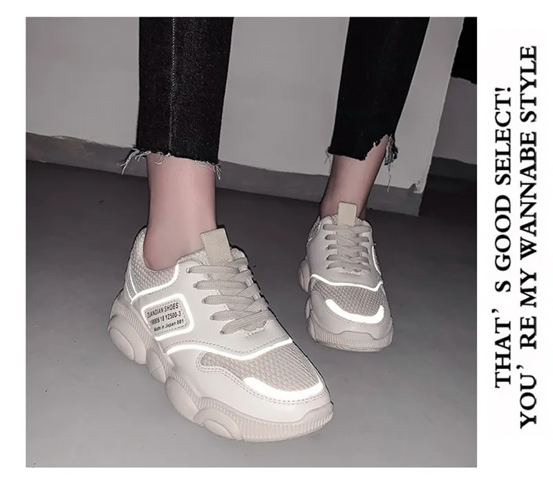 HKJL спортивные shoes2019 Весенняя Новинка «Все-в-одном» медведь подошва флуоресцентный верхняя дышащая маленькие белые туфли кроссовки A603