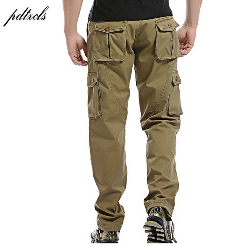 Мужские зимние двойные теплые брюки в стиле милитари с карманами|Повседневные