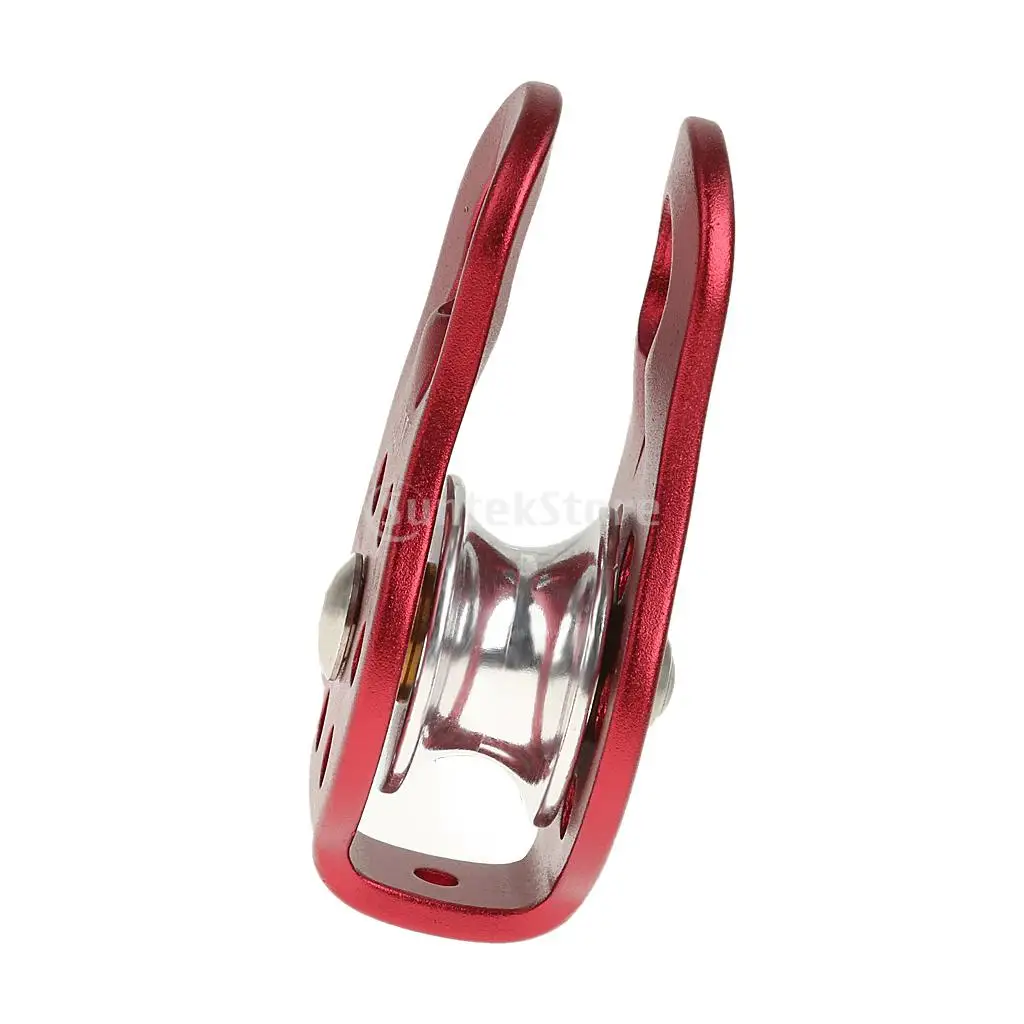 

Tree Arborist Rock Climbing Fixed Rope Pulley + 2pcs Self Locking Carabiners Set