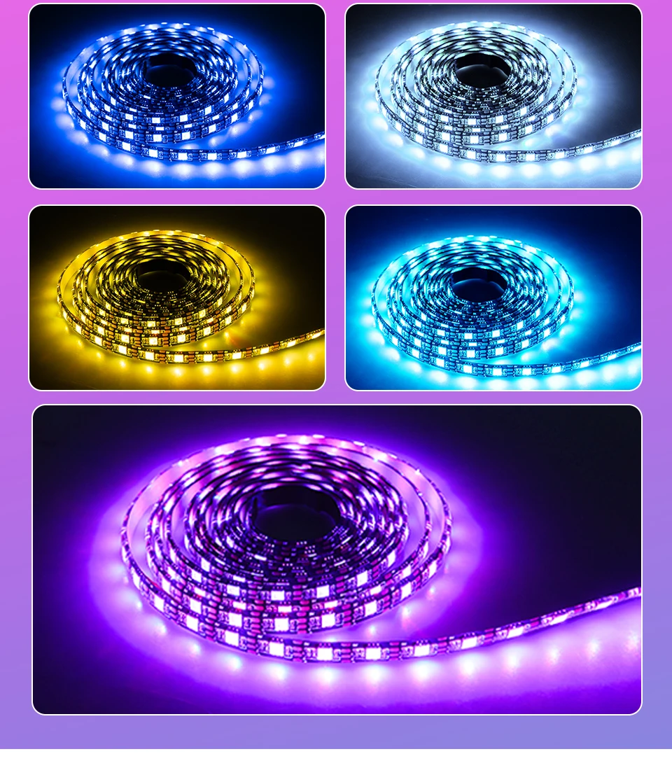 Интерфейс питания SATA Rgb Светодиодная лента 5 м с РЧ контроллером Светодиодная лента Водонепроницаемая 5050 2835 Диодная лента полный комплект для ПК чехол для компьютера