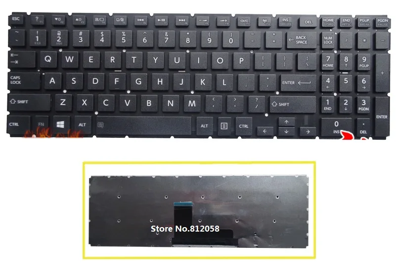 SSEA новая клавиатура для ноутбука США без рамки Toshiba Satellite C50 B C55 C50D C55D C50A B5200|keyboard