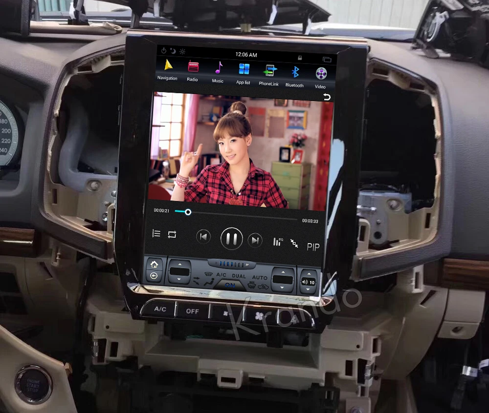 Krando Android 8,1 12," вертикальный экран автомобильный аудио радио плеер для Toyota Land Cruiser+ gps Мультимедийная система Bluetooth