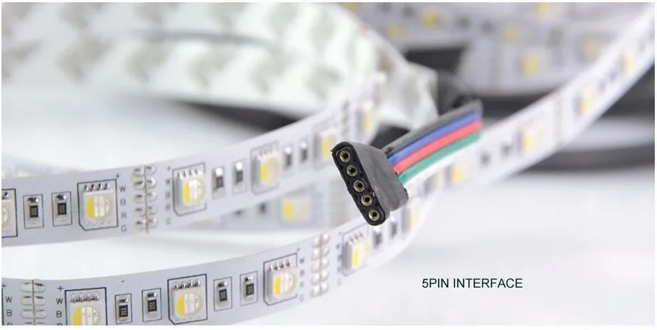 RGBW светодиодный светильник SMD 5050 RGBW 5 м 4 цвета в 1 Rgbw Led DC12V 10 мм PCB RGB+ белый/теплый белый/черный PCB IP30