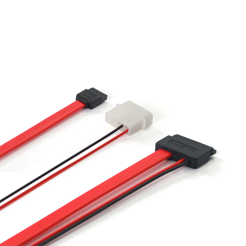 ULT BEST Slimline SATA 7 + 6 13pin данных Мощность сплиттер тонкий Molex IDE/SATA 4PIN с 7pin 30 см для