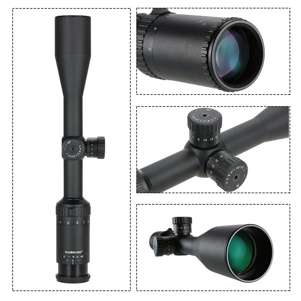 Visionking 3-9X40 Riflescope тактический Водонепроницаемый Fogproof противоударный Mil-Dot Сетка Riflescope охотничий оптический прицел телескоп
