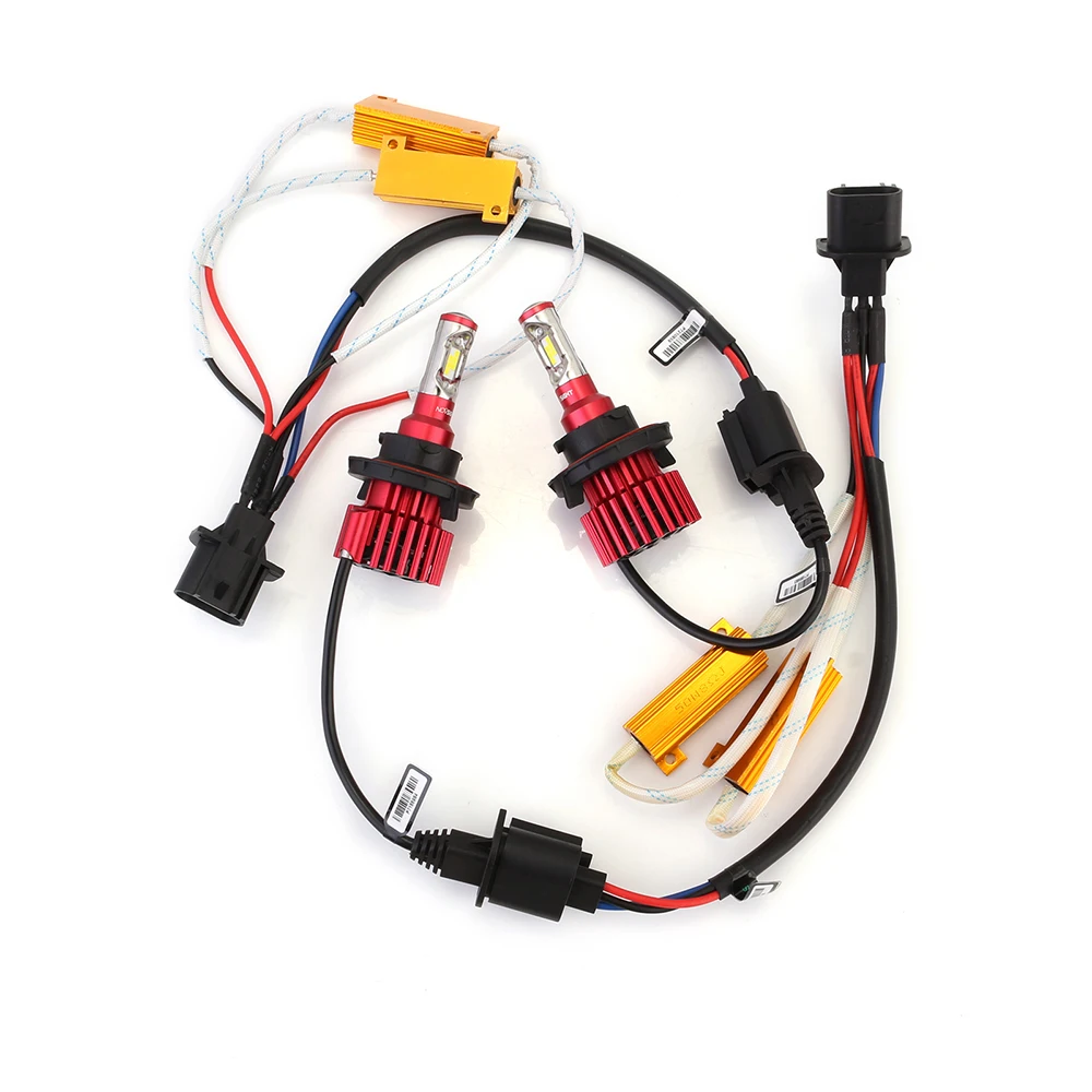 H13 9008 NOVSIGHT H7 H4 светодиодный фары H11/H8/H9 9005 9006 H13 Авто противотуманных фар 60 Вт 10000LM дальнего света Противотуманные фары с декодер D40 - Испускаемый цвет: H13 9008