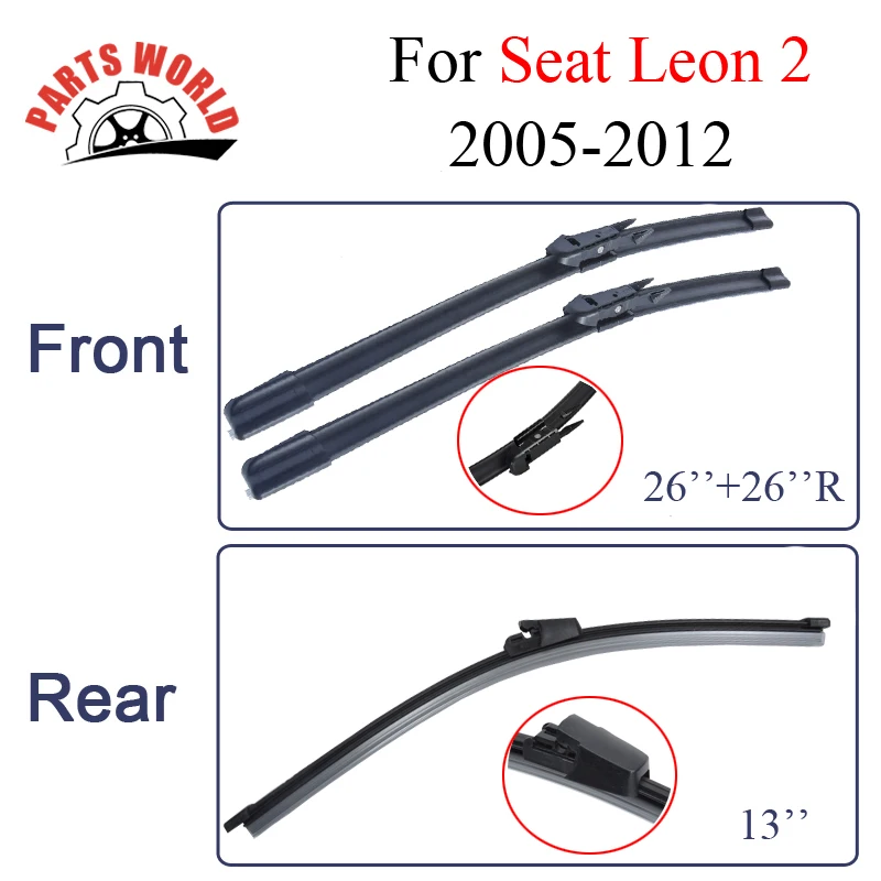 Щетки стеклоочистителя для Seat Leon 2 2005-2012 резиновые передние и задние