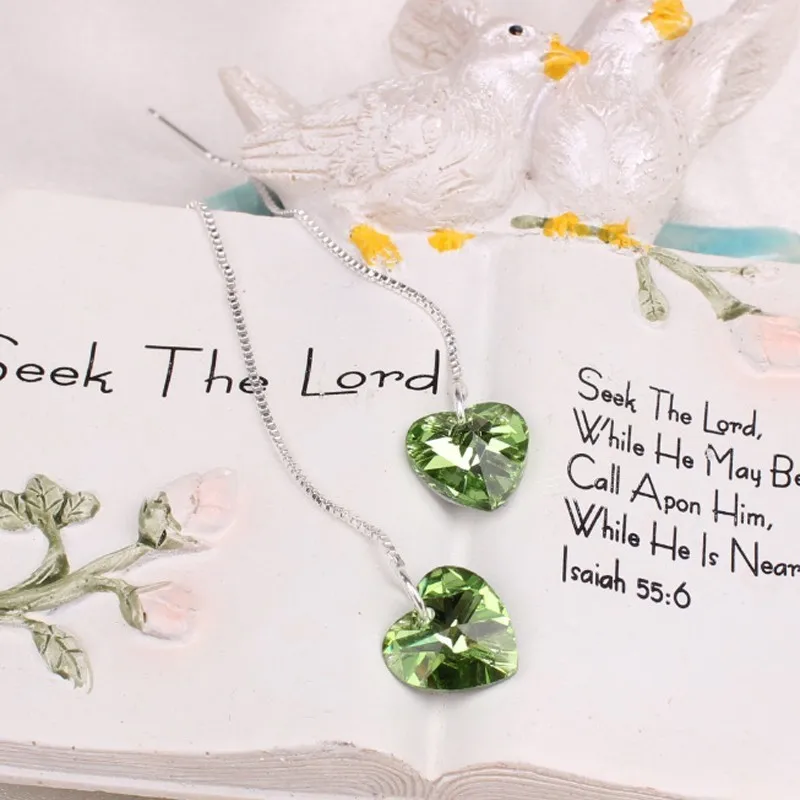 Кристаллические серьги малый Висячие для Для женщин сердце Модные украшения