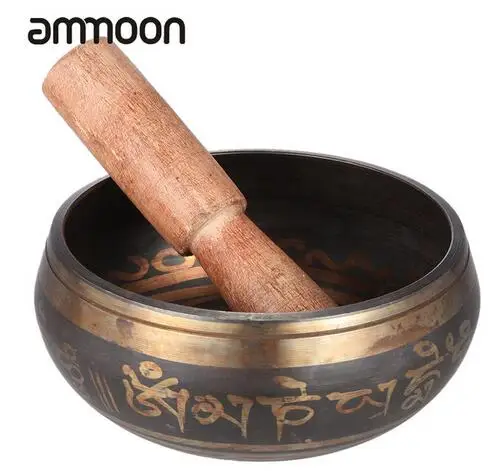 Изысканная ручная работа Тибетский колокольчик металлическая Поющая чаша с