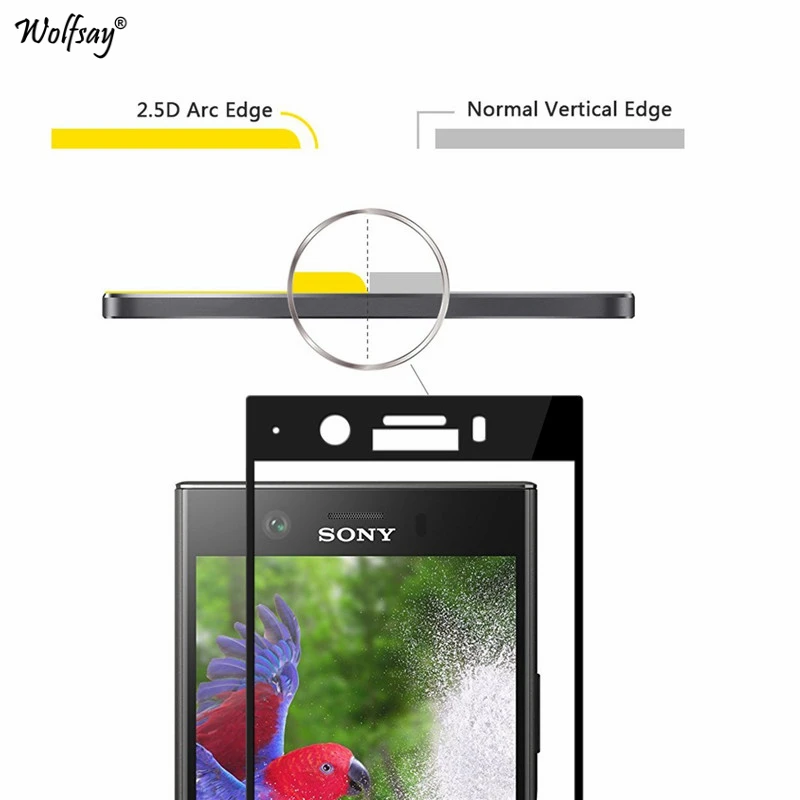 Wolfsay 2 шт для стекла Sony Xperia XZ1 компактная Защитная пленка экрана из закаленного