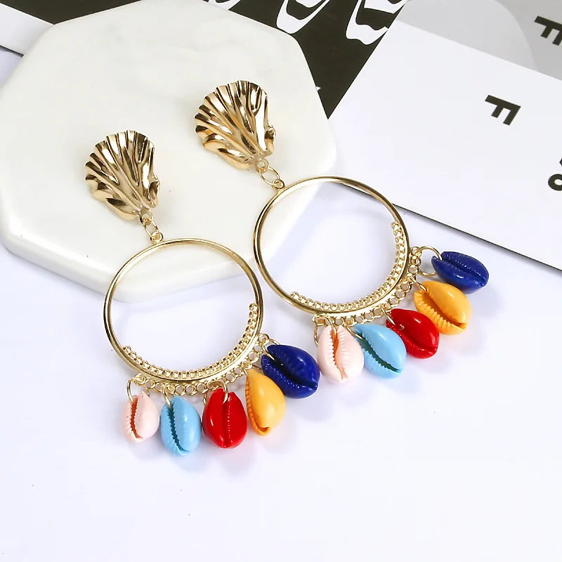 2021 Новые летние пляжные украшения модные серьги в виде морской ракушки для