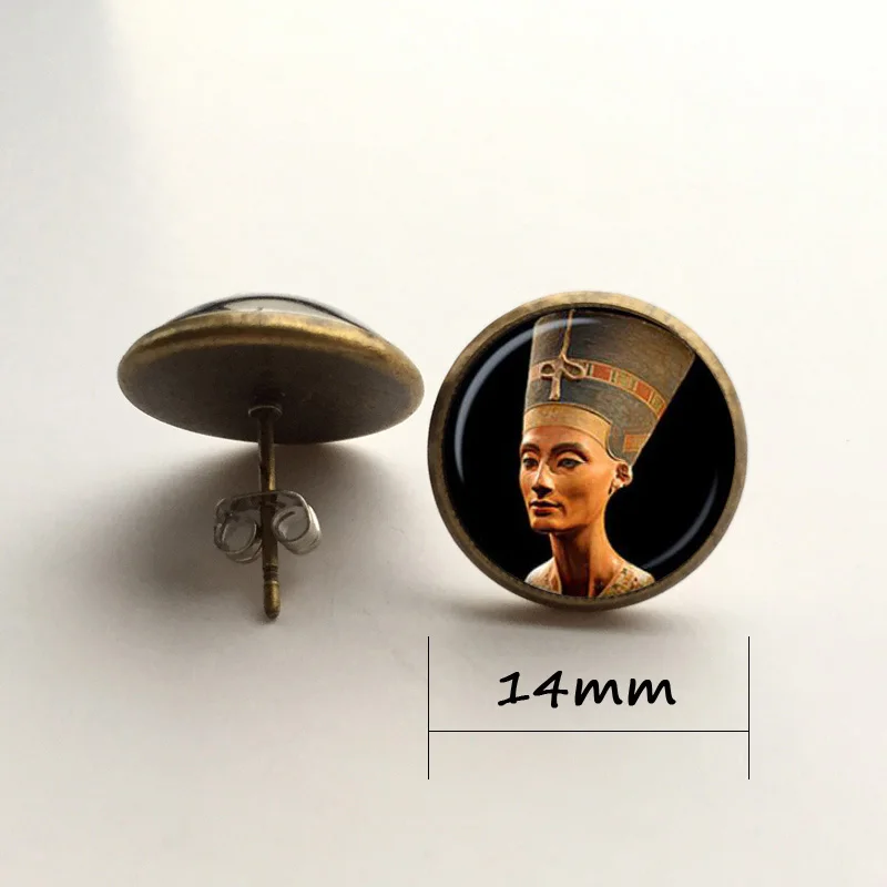 13bronze earring 14m Нефертити кулон Нефертити Ювелирная цепочка с подвеской "Нефертити" Подарки для него ювелирные изделия фантазия стеклянный кабошон для кулона ожерелье - Окраска металла: 13bronze earring 14m