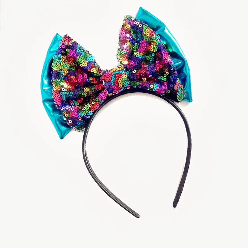 2019 блестящие блестки русалка металлический бант для волос ободок один размер