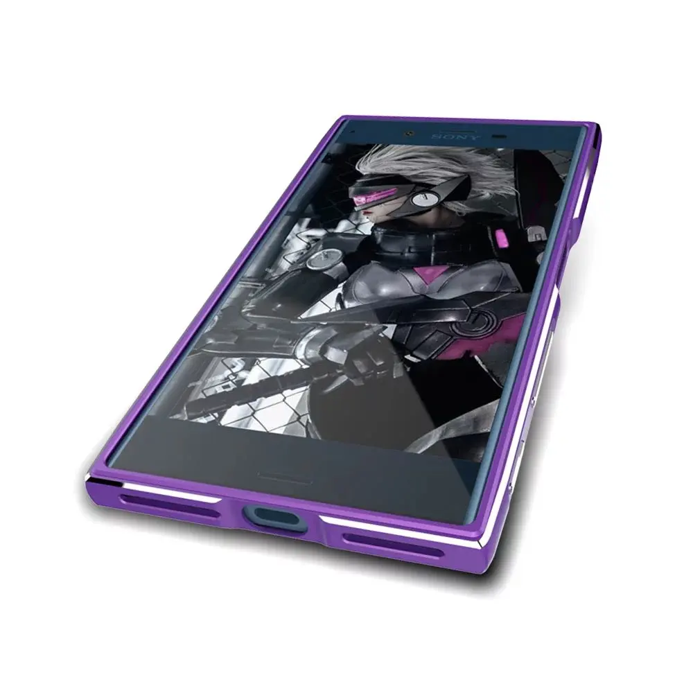 Чехол для sony XZ роскошный Ультратонкий чехол алюминиевый бампер для sony Xperia XZ F8332 5," чехол+ 2 пленки(1 передняя+ 1 задняя - Цвет: Фиолетовый