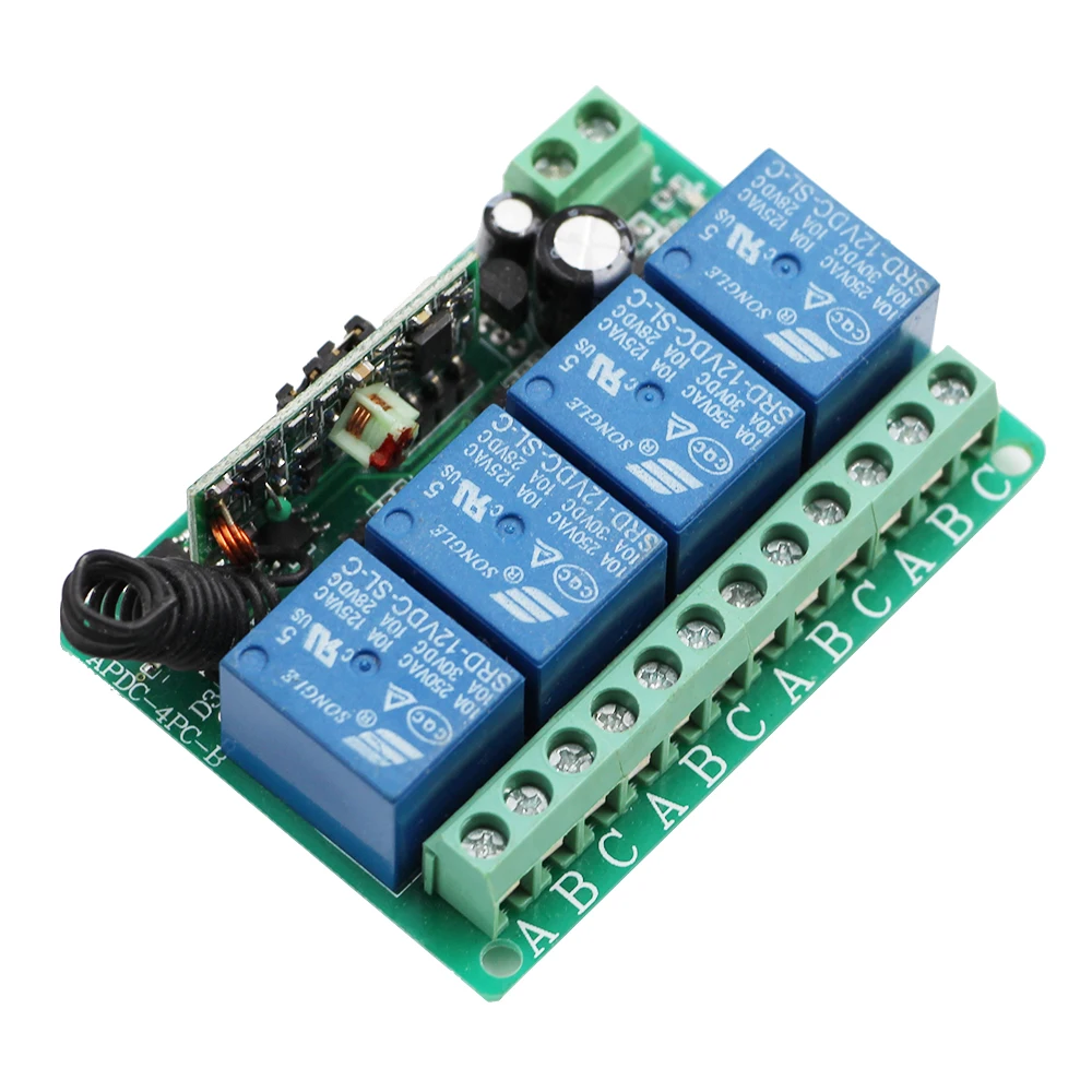 4 ключа DC12V 4CH RF Беспроводная система дистанционного управления * Передатчики + 1