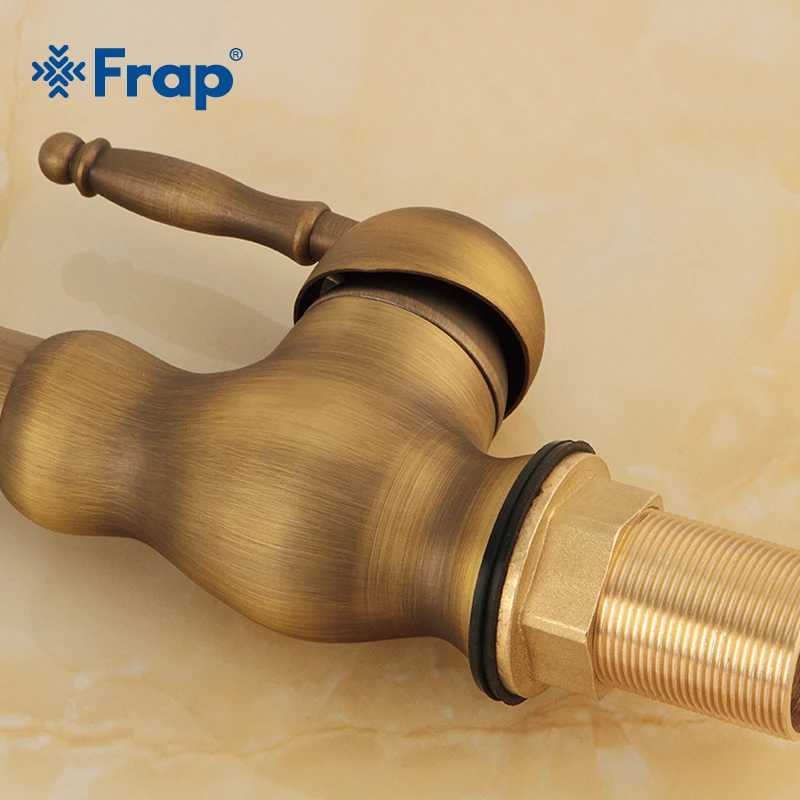 Frap, новинка, смеситель для раковины, античная латунь, кран для ванной комнаты, кран для раковины, вращается с одной ручкой, кран для горячей и холодной воды Y10090