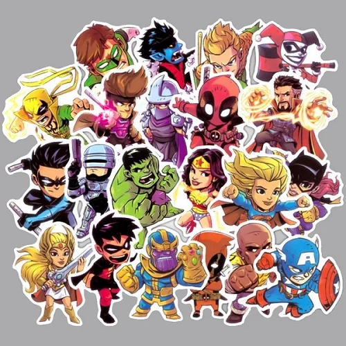 50pcs Hero 50 шт. милые водонепроницаемые супер наклейки герои для MARVEL DC наклейка в стиле граффити для скейтборда багажа ноутбука блокнот "Гитара" автомобиль - Цвет: 50pcs Hero