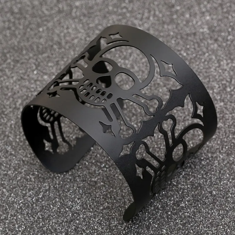 Череп браслет для женщин и мужчин скелет Хэллоуин призрачный Байкер хип-хоп