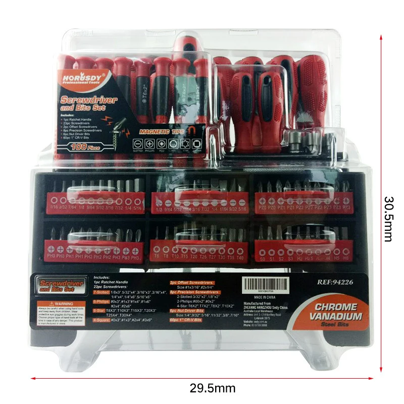 Набор отверток с полкой 100 шт. набор инструментов для домашнего ремонта