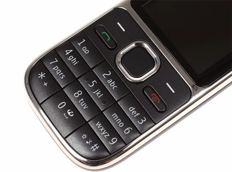 Разблокированный Nokia C2 C2-01 3.2MP 2," английский/русский/Иврит Клавиатура одноядерный черный/золотой 2G 3g мобильный телефон
