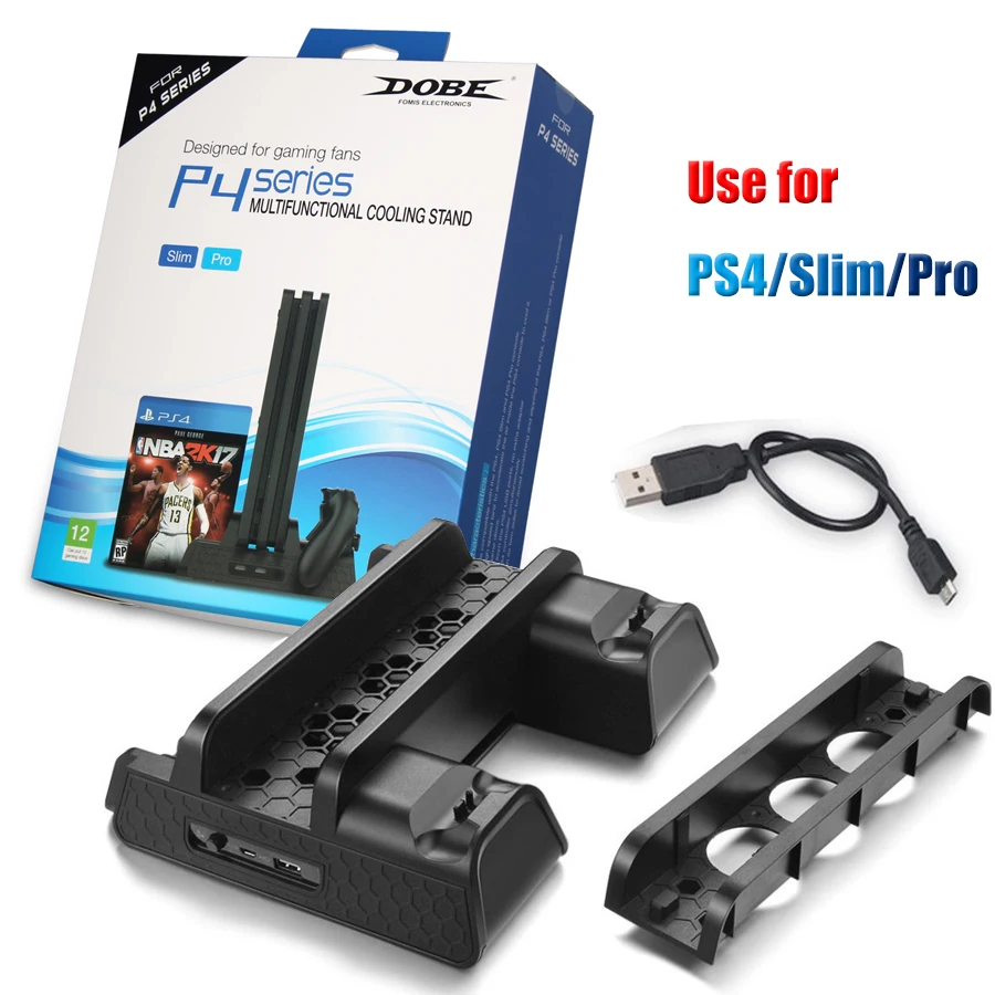 Вертикальная охлаждающая подставка DOBE для PS4/PS4 Slim/PS4 Pro зарядное устройство