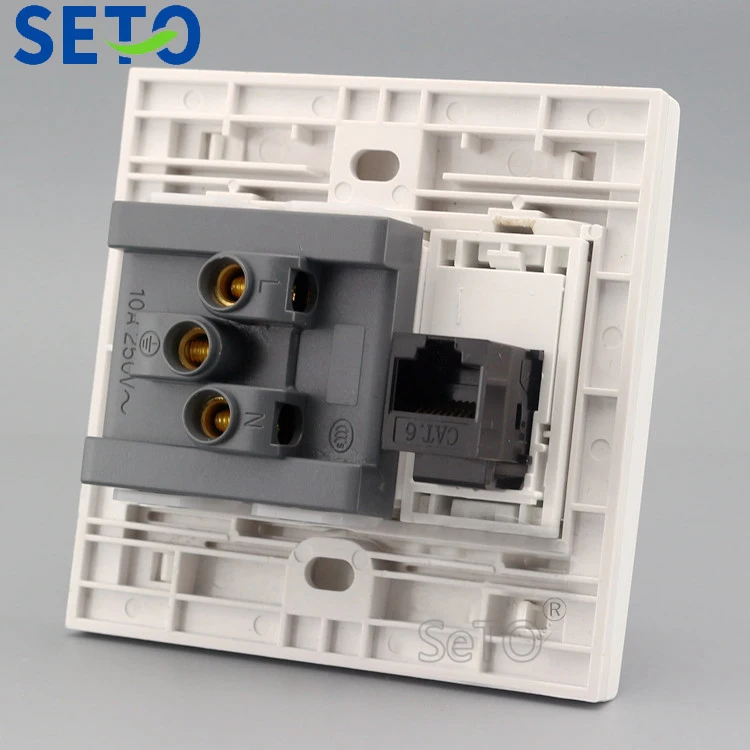 SeTo 86 Тип RJ45 Cat6 сеть Lan + пять отверстий розетка настенная пластина Keystone Лицевая