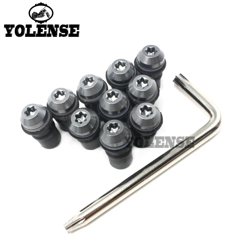 10 шт. 5 мм Универсальные болты для мотоциклов комплект винтов ветровое стекло