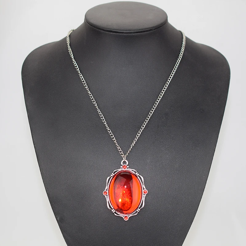 Винтажное ожерелье с подвеской из красного драгоценного камня для женщин