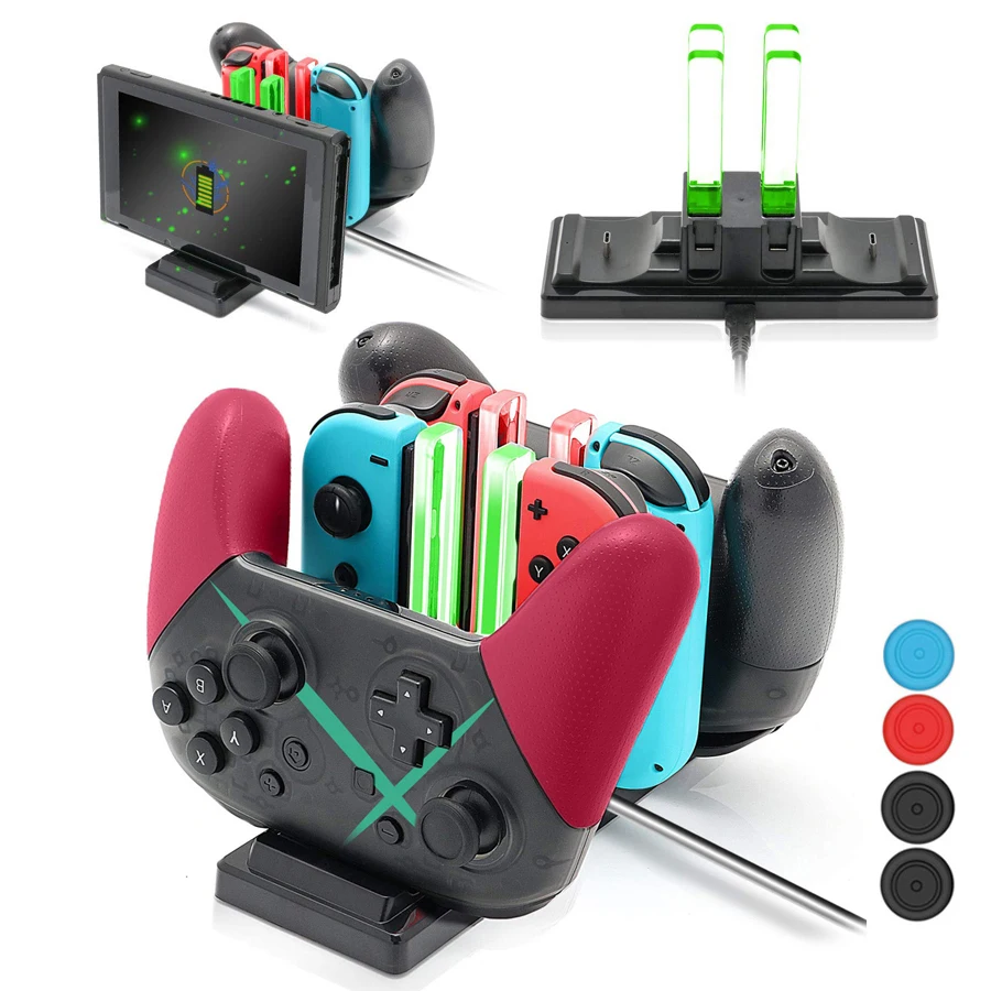 6 в 1 NintendoSwitch Joy con зарядная док станция Pro контроллер быстрое зарядное устройство