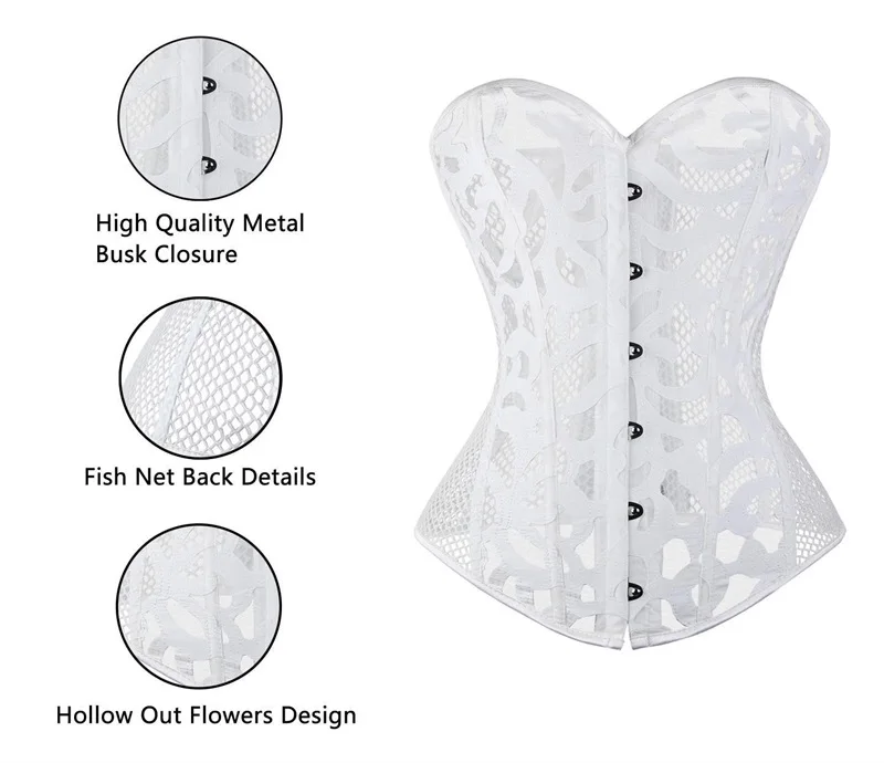 Милое женское Бюстье Сетчатое черно-белое в стиле панк сетчатый готическом из