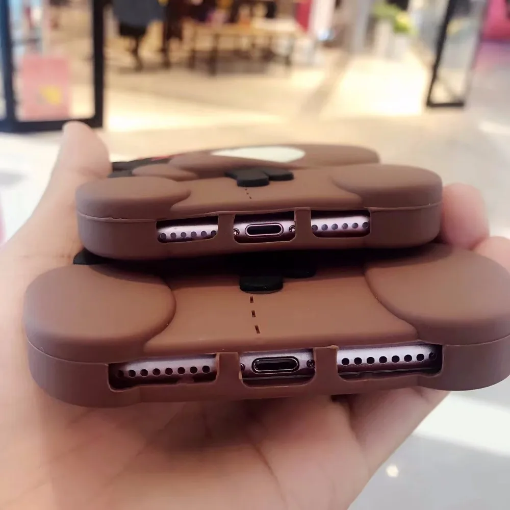 Модный 3D чехол накладка с милым мультяшным медведем силиконовый для Apple iPhone 6S Plus