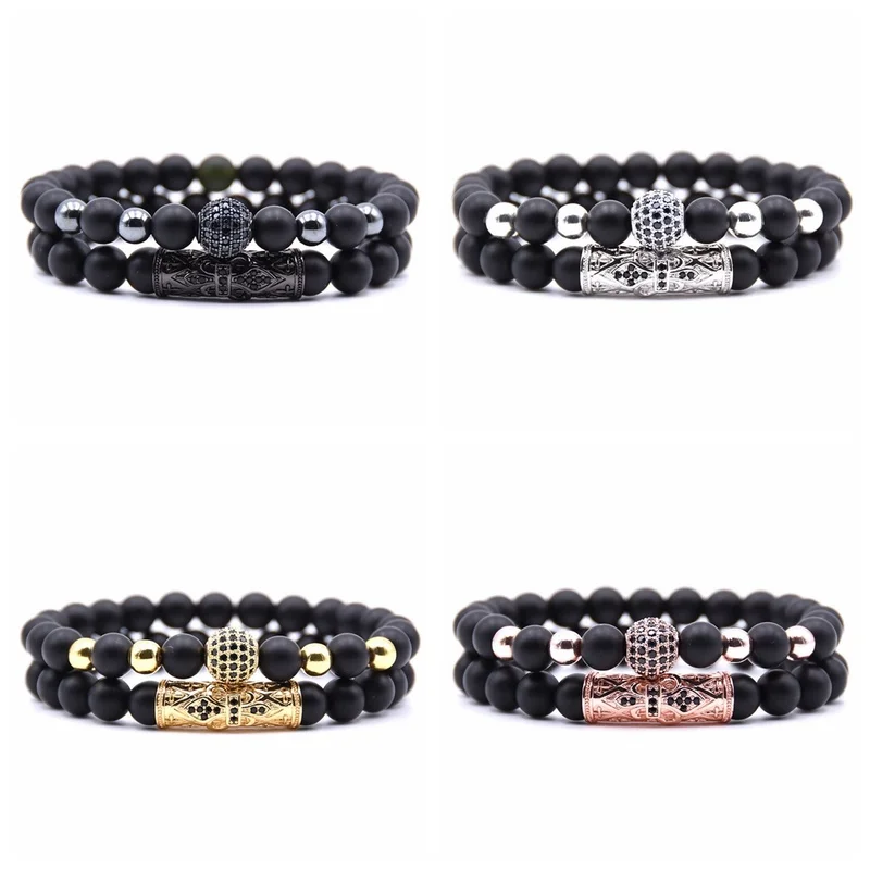 

ASHMITA 8mm beads bracelets & bangles for women jewelry Men Women Best Friend bracelet Lava stone 2019