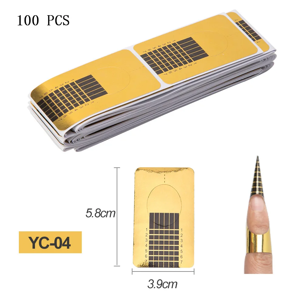 YC-04 Dmoley, 100 шт, французская форма для ногтей, профессиональные акриловые наконечники, 10 видов для наращивания ногтей, Гель-лак для ногтей, инструменты для дизайна ногтей - Цвет: YC-04