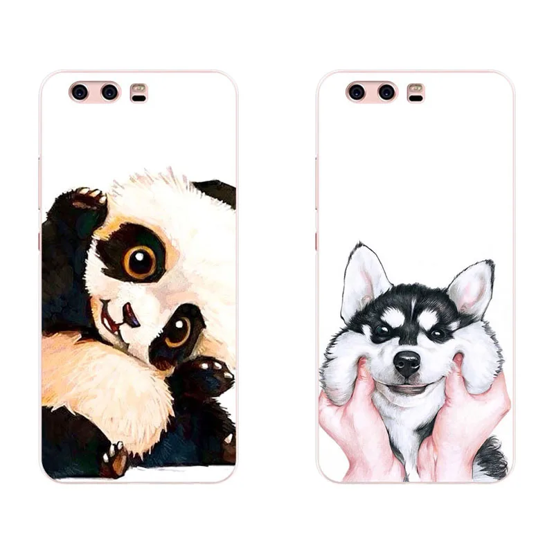 Huawei p10 plus Case Silicon Dogs and cats cartoon Painting Soft TPU Back Cover for Phone protect Bags shell |
