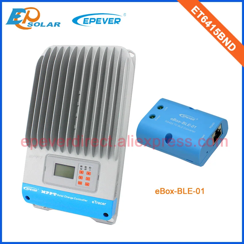 

ET6415BND MPPT EPEVER контроллер солнечных индикаторов с eBOX-BLE-01 функцией bluetooth для телефона 60A 60amp Max PV вход 150В