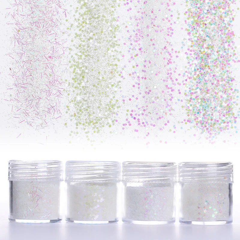 1 коробка ультра тонкие блестки для ногтей 10 мл розовый белый мм Красочные