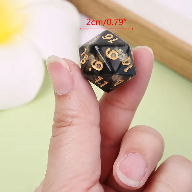 

Game Dice 7 Pcs/Set New Game Dice Transparent Fashion Dices Multi-side Desktop Games Party Play Gifts Polyhedral Black/Pink