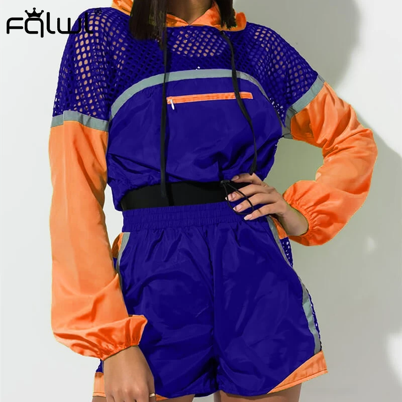 FQLWL комплект из 2 предметов спортивный костюм женская одежда короткий топ с