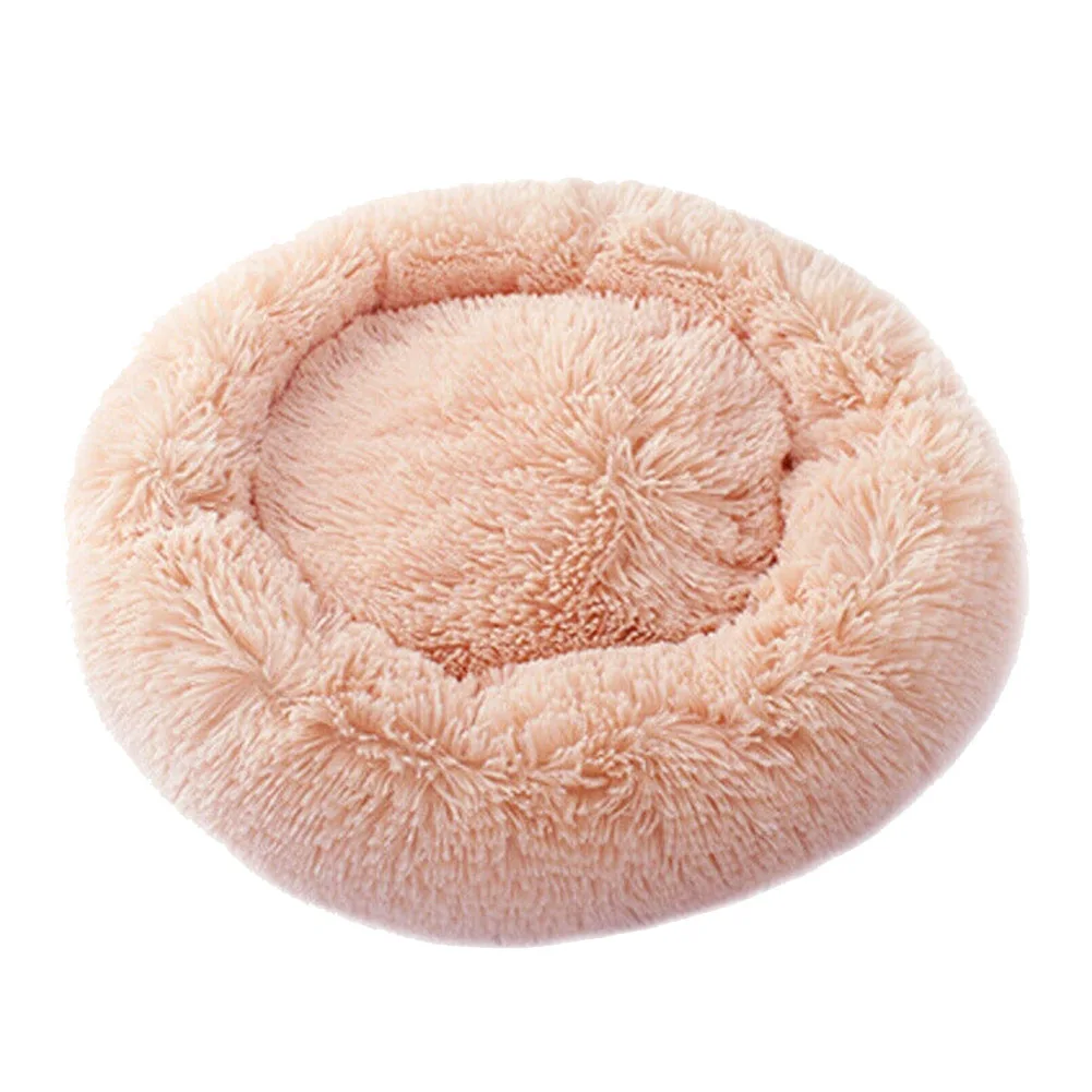 Leather Pink Домашняя собака кошка Успокаивающая кровать круглое гнездо теплый мягкий плюш удобный для сна зима DC112 - Цвет: Leather Pink
